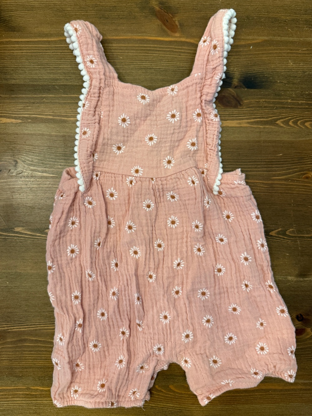 Emily and Oliver Pink Daisy Muslin Cotton Romper (18M)